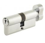 Satin Chrome 5 Pin JEDO Euro Lock Cylinder c/w Turn & Release 60mm Anti Drill & Anti Pick